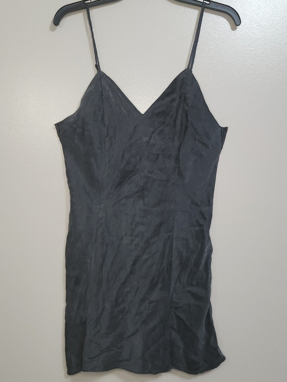 Vintage 90s Victoria's Secret Black 100% Silk Slip Size Large